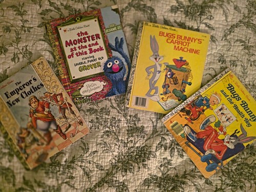 Little Golden Book Lot of 4: Bugs Bunny, Monster, Emperor's New Clothes