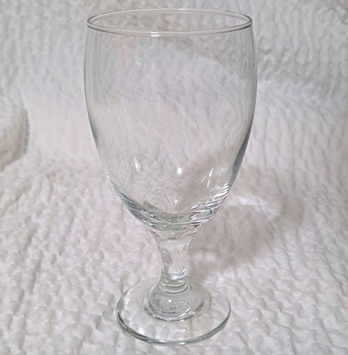 Floral Decorated Clear Glass Goblet Stemmed 6 oz Classic Round, Single