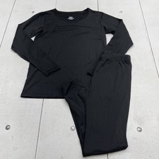 Thermal Long Johns Underwear Set Mens Medium Black Microfiber 2 Piece Base Layer
