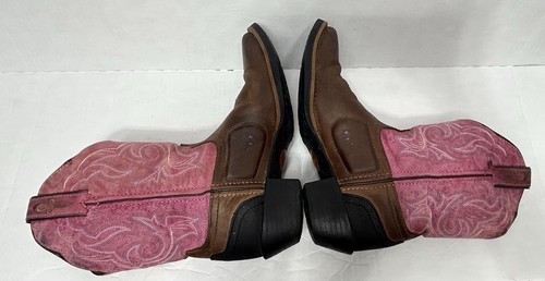 Tony Lama Cowboy Western Boots Square Toe Leather Womens Size 6.5 B Pink Cowgirl - Picture 7 of 12