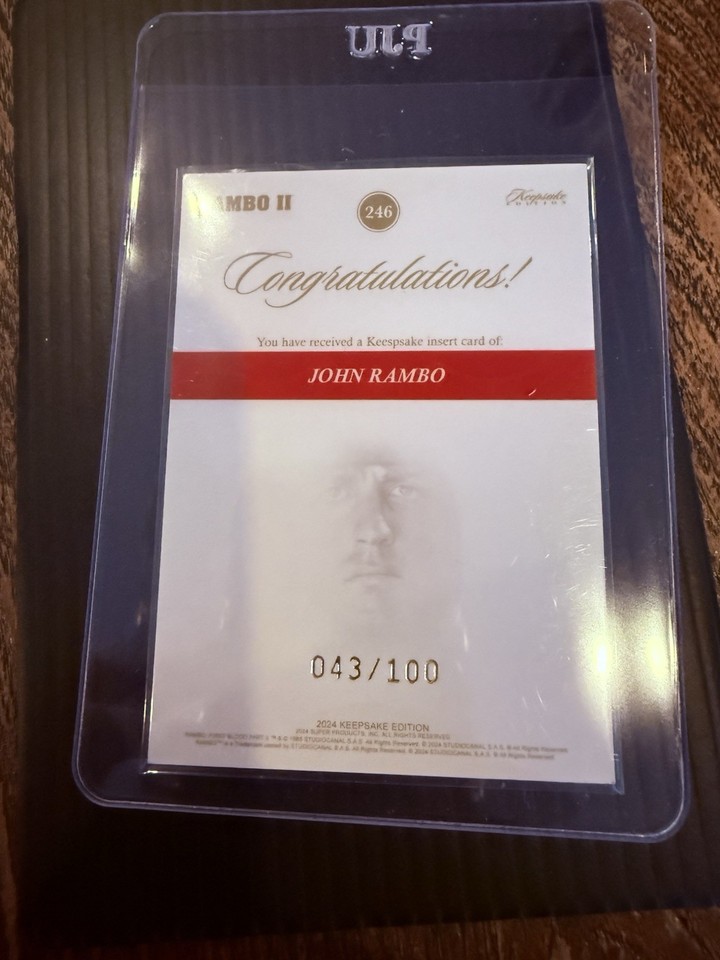 Sylvester Stallone SP# /100 JOHN RAMBO CRACKED ICE RAMBO KEEPSAKE ...