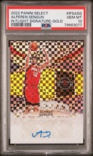 2022 PANINI SELECT IN FLIGHT SIGNATURES GOLD #IFSASG ALPEREN SENGUN 9/10 PSA 10
