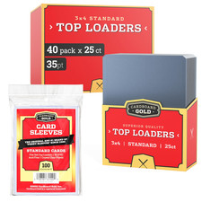 1 Case 1000 CBG Brand 3 x 4 Toploaders Holders  1,000 Card Soft Sleeves