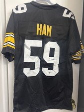 Jack Ham Autographed Steelers Black Jersey BAS Witnessed Hall of Fame 1988