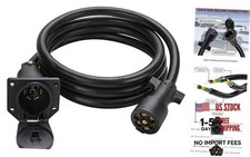 7 Way Trailer Extension Cord - 8 Feet, 7 Pin Trailer Plug Wiring Cable with