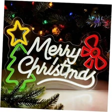 Merry Christmas Neon Sign Dimmable Christmas Neon Lights Xmas Wall Decor USB 
