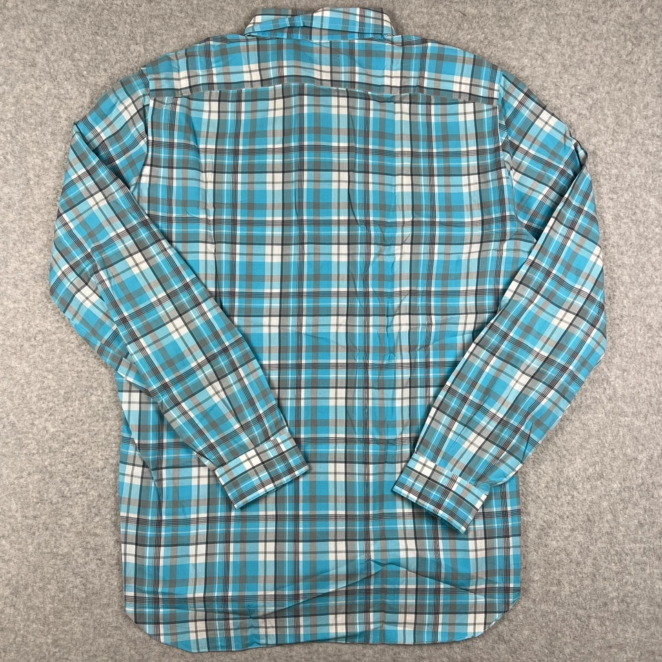 Isaia Napoli Long Sleeve Button Shirt Mens 16.5 / 42 Blue White Plaid Italy - Image 2 of 4