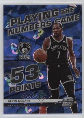 2021-22 Panini Contenders Optic Blue Cracked Ice Prizm 51/75 Kevin Durant #6 ne1