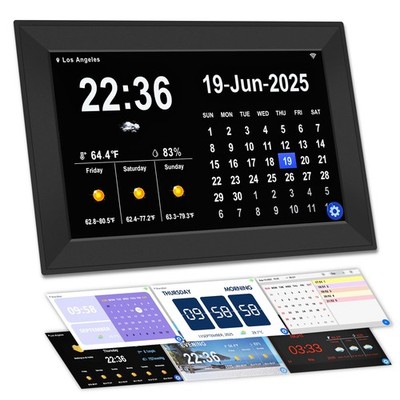 Jazeyeah Smart Digital Wifi Clock 10.1 Inch Touch Screen Auto Time And Date