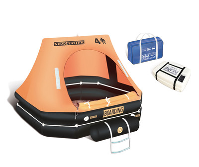 Rettungsinsel ISO 9650-1 Group A mit Notausrüstung Pack 2, für 4,6,8,10,12 Pers.