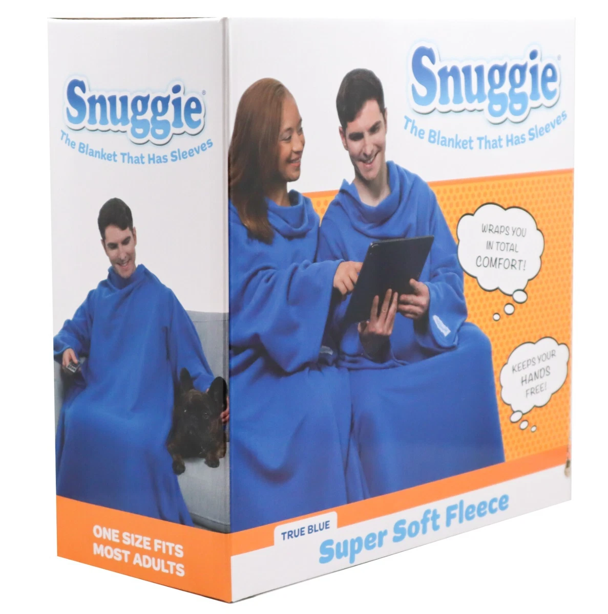 True Blue Snuggie The Original Wearable Blanket That Has Sleeves Hands Free  740275045657 | eBay