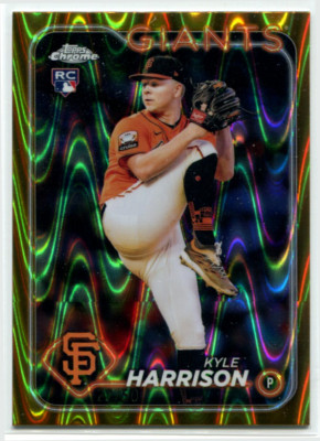 2024 Topps Chrome #191 Kyle Harrsion Gold Wave Refractor Rookie SP 27/50 Giants
