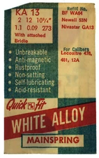 LeCoultre 476 481 12A Watch Mainspring Quickfit Quick Fit KA13 KA 13 Part Jaeger