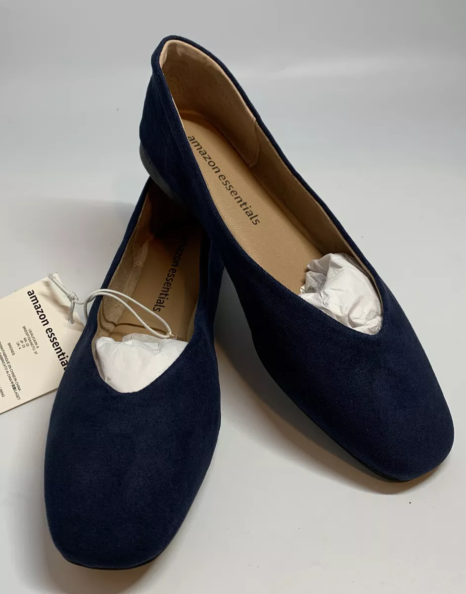 Amazon Essentials Women s Microfiber Shoes Ballet Flats Navy Blue