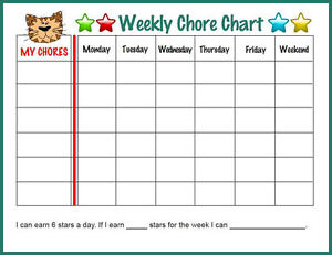 Children Weekly Chore Chart