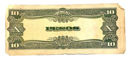 Numismatics Collectible Japanese Government Paper Pesos Banknotes Three 10 One 1 - Picture 3 of 8