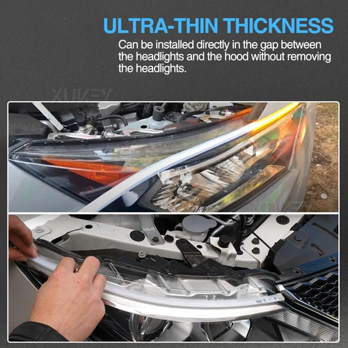 Pair 45cm Sequential LED StripIndicator Turn Signal DRL Daytime Running Light - Picture 6 of 14