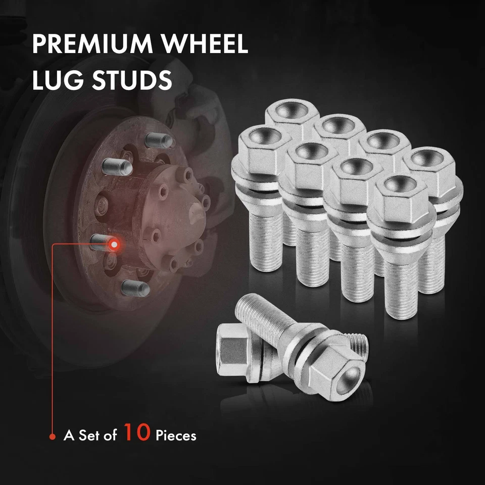 10x Perno de tuerca de rueda M14-1.5 para Volvo S60 11-20 S80 S90 V60 XC40 XC60 XC70 XC90 Foto 3 de 4