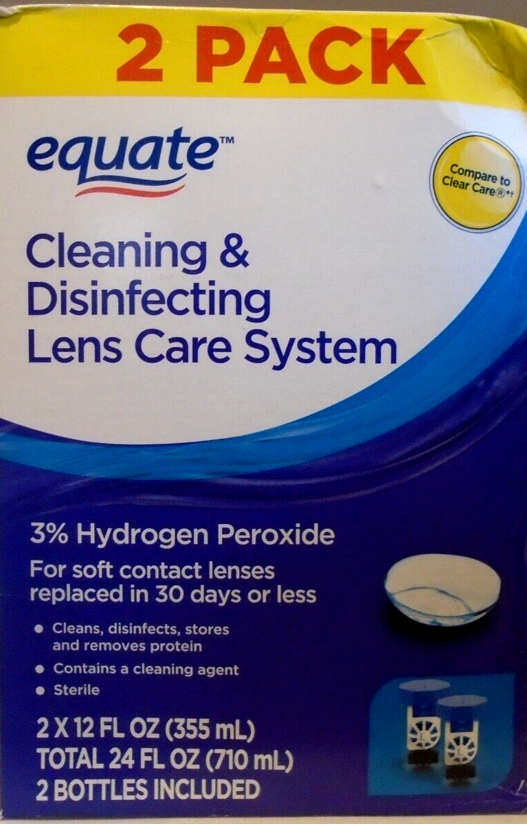 Equate 3 Hydro'gen Cleaning & Disinfecting Lens Care System, 12oz, Twin Pack eBay