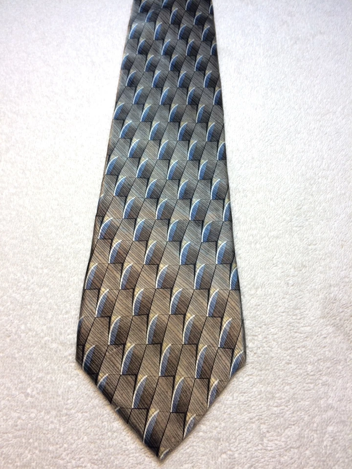 CORBATA STAFFORD HOMBRE 3,75 X 57 GRIS CON DETALLES AZUL CLARO Foto 2 de 4