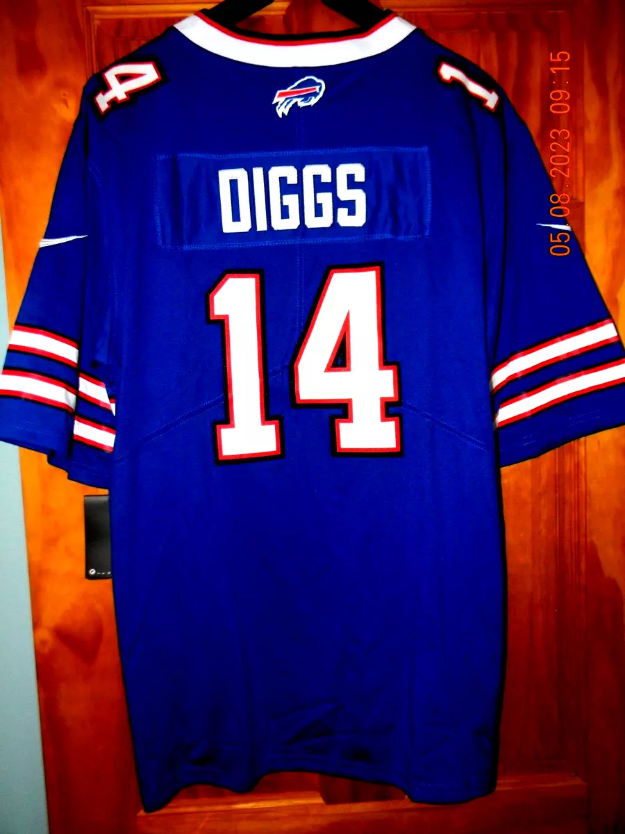 Brand New W Tags STEFON DIGGS BUFFALO BILLS Blue Football Jersey Size LARGE