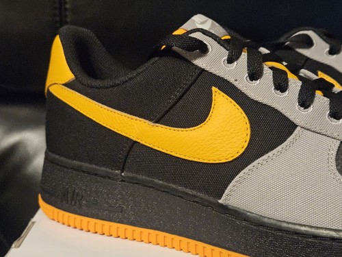 Nike Air Force 1 By UK 9 EUR 44 Black Wolf Grey Orange DZ3637 901 - Picture 9 of 15
