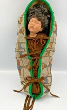 Collectible Native American Porcelain Papoose Doll  By The Danbury Mint
