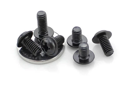 M2 M2.5 M3 M4 Round Pan Washer Head Phillips Screws Machine Screws Black-Zine
