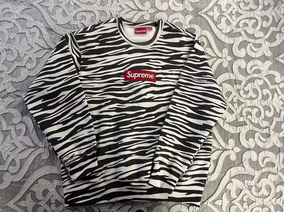 Neuf   Pull col rond logo Supreme Box FW22 taille zèbre   Large
