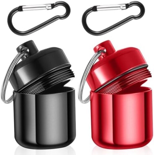 Paquete de 2 Llaveros Estuche de Transporte para Tapones para los Oídos, Estuche de Tapones para los Oídos de Metal Impermeable con Carab - Imagen 2 de 8