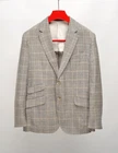HACKETT Mayfair Check Grey Wool/Linen/Silk 2Btn Blazer EU 54R / UK,US 44R