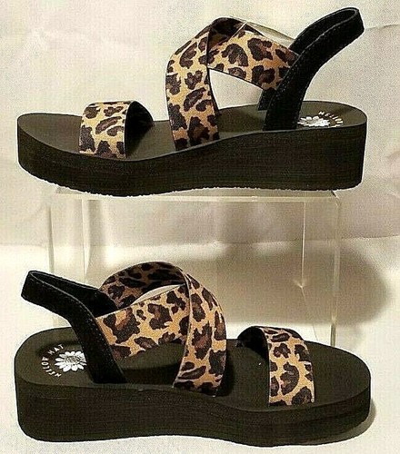 leopard yellow box sandals