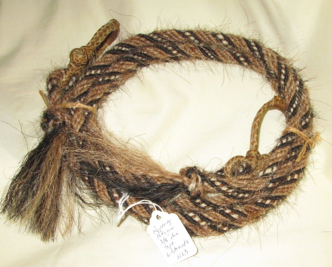 Mane Horse Hair Roping Reins 8 feet 3/8" dia., Pattern N21 w/ rein