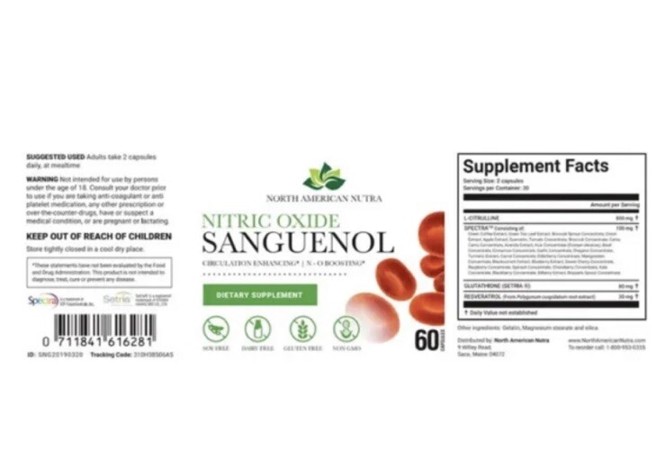 Sanguenol Nitric Oxide Booster Supplement, LCitrulline 800mg & More