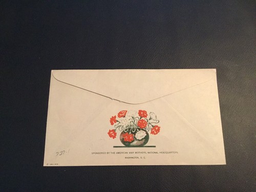 FDC 1934 #737 1st AM WAR Cachet Via Air Mail Will She Wait In Vain Mother Of USA - Picture 2 of 2