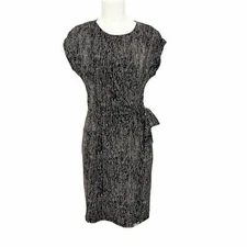 H by Halston Gray Casablanca Classic Draped  Mini Dress Size 6
