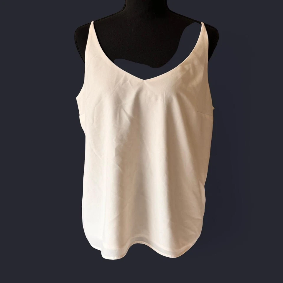 Banana Republic белый изящный квадратный струящийся топ размер L роскошный классический курорт - Изображение 2 из 4