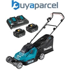 Image of Makita DLM432PT2 Twin 18v / 36v LXT Cordless 43cm Lawn Mower Soft Start 2 x 5AH
