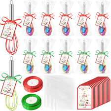 12 Set Christmas Whisk Baking Supplies Gifts-10'' Red Green Christmas Whisk Gift