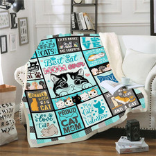 Cat Mom Blanket 60x50 Inches Soft Cozy Throw Gift for Women Cat Lovers
