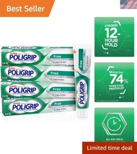 Poligrip Denture & Partials Adhesive Cream Zinc-Free 2.4oz (4 Pack)
