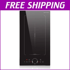 Upgraded 12-Inch Electric Induction Cooktop with Flex Zone - Black Glass Finish