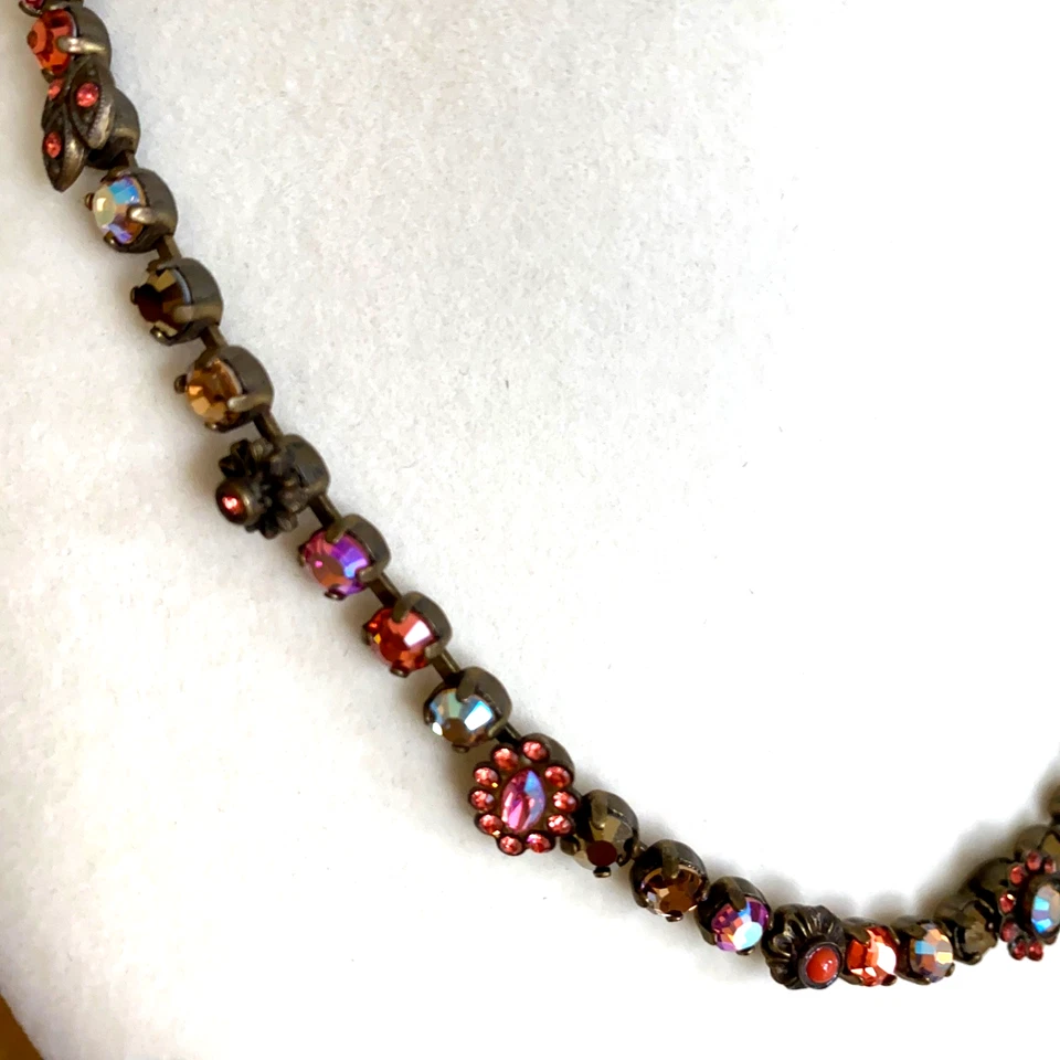 Juego de collar y brazalete de cristal y piedra Sorrelli de colección en latón floral boho Foto 3 de 4