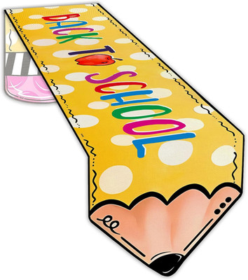 Back to School Table Runner First Day of School Kitchen Dining Table Pencil Deco