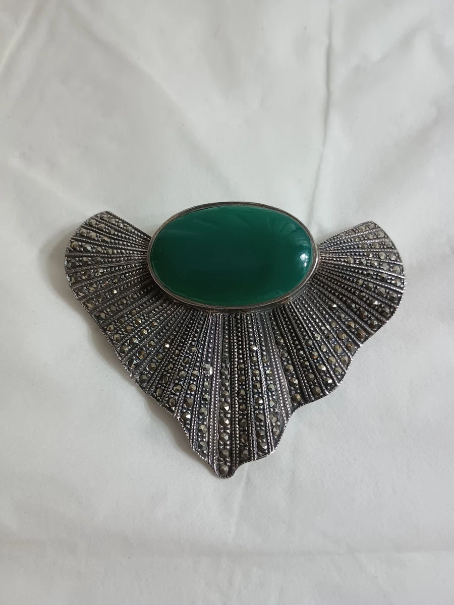 Victorian Chrysoberyl シルバー クリソベリルブローチ Chrysoprase Sterling Silver Fine Brooches & Pins 925 Metal Purity