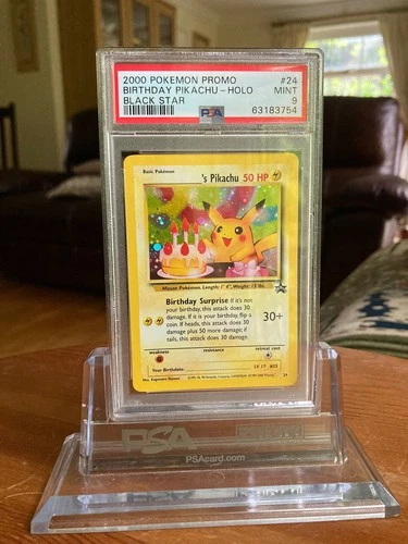 Pokemon Birthday Pikachu Black Star Promo 24 Psa9 Card