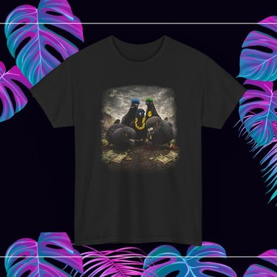 Wu Tang Style Pigeon Crew Graphic Tee Streetwear Hip Hop Rap Shirt Black White