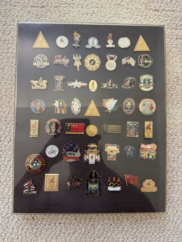 1996 Atlanta Olympics Pins Assorted Collectors Various Pins Framed #1