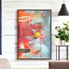 Original Mixed Media Abstract Modern Art Painting 24x36 "Fissiparous" Signed