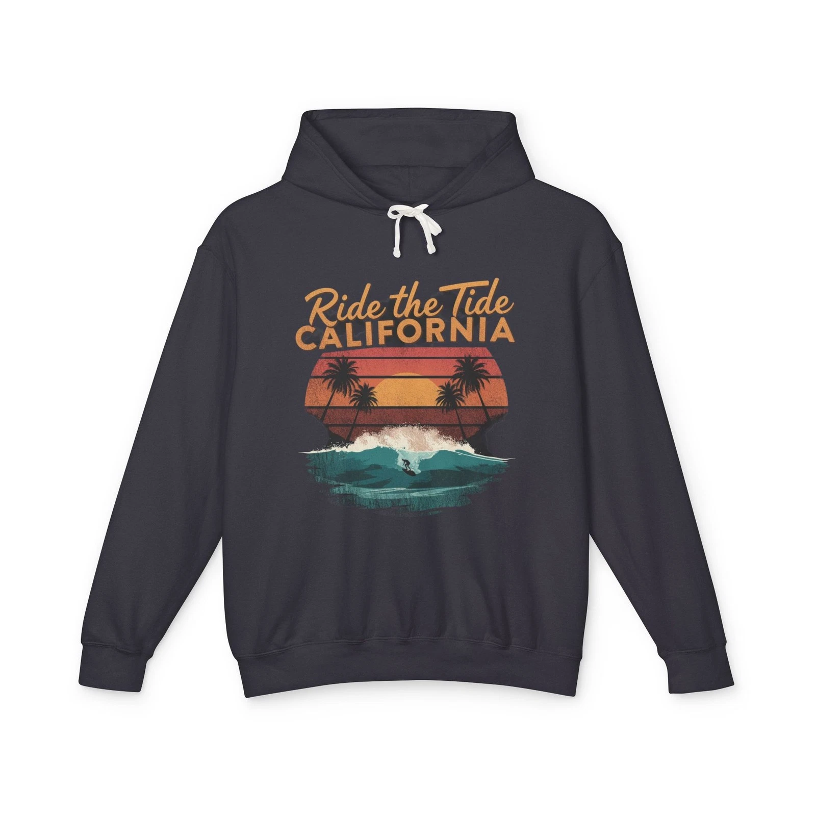 California Beach Vibe Lightweight Hoodie, Surf Sweatshirt, Summer Apparel